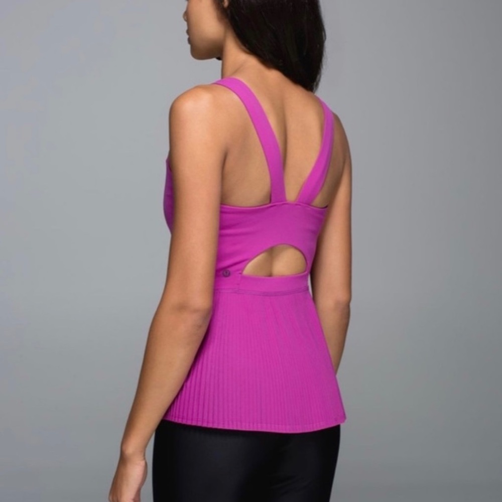 Lululemon Ultra Violet Pink Pleated “City Tank” Top